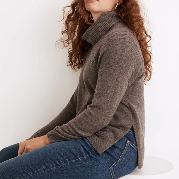 Madewell Hickory Turtleneck Sweater - Brown/Taupe, Size Small - Picture 3 of 8